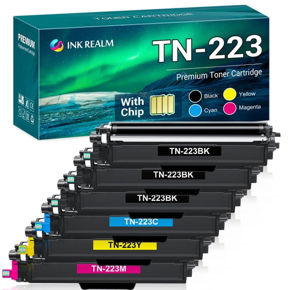 TN-223 TN223 Toner Cartridge Replacement Compatible for Brother TN-223 TN223BK TN-227 TN227 MFC-L3750CDW HL-L3210CW HL-L3290CD HL-L3230CDW MFC-L3710CW Printer (3x Black,Cyan,Magenta,Yellow, 6-Pack)