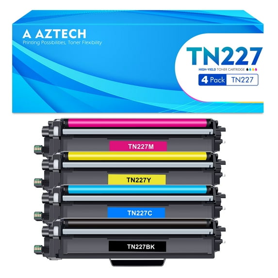 TN-227 TN227 High Yield Toner Cartridge 4-Pack Compatible for Brother TN-227BK/C/M/Y TN227BK TN227C TN227M TN227Y TN223 HL-L3270CDW HL-L3290CDW HL-L3210CW MFC-L3770CDW MFC-L3750CDW Printer