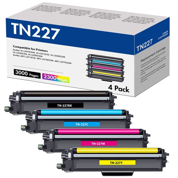TN-227 TN227 Toner Cartridge Compatible for Brother TN 227 TN223 for HL-L3270CDW MFC-L3770CDW HL-L3290CDW MFC-L3750CDW MFC-L3710CW L3210CW Printer (4 Pack)