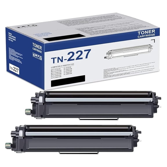 TN-227 TN227BK High Yield Toner Cartridge Replacement for TN227 TN223 TN-227BK TN-223BK for MFC-L3770CDW HL-L3270CDW HL-L3290CDW MFC-L3710CW HL-L3210CW HL-L3230CDW Printer (Black, 2 Pack)