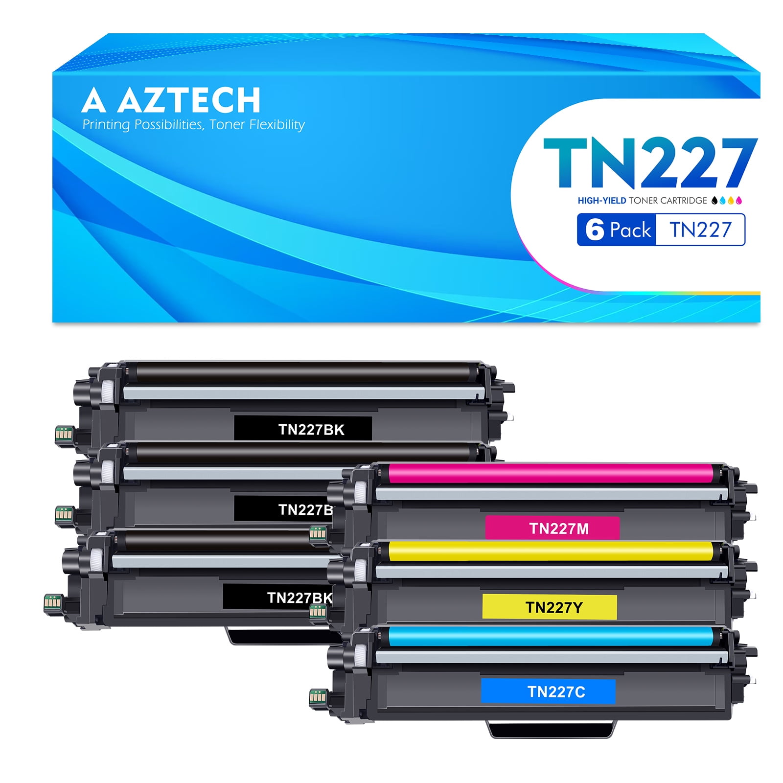 2 Pack Black TN227 High Yield Toner Replacement for Brother MFC-L3710CW  MFC-L3730CDW MFC-L3750CDW MFC-L3770CDW DCP-L3510CDW DCP-L3550CDW HL-L3210CW
