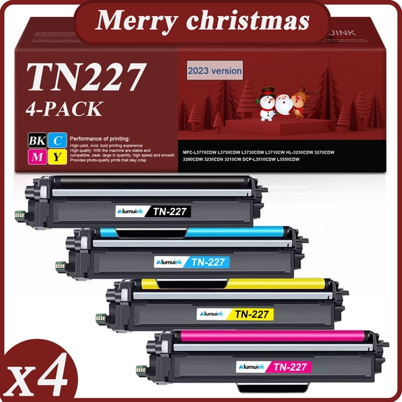 TN-227 Toner cartridge Replacement for Brother MFC-L3770CDW L3750CDW L3730CDW Printer 4 Pack Black Cyan Magenta Yellow