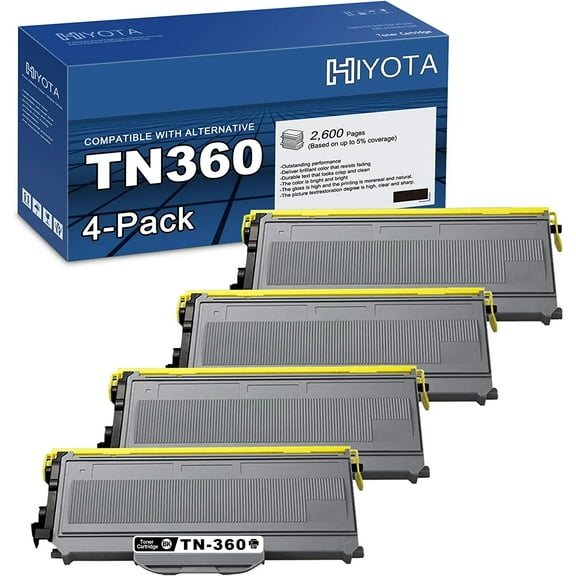 TN 360 Toner Cartridge TN-360 Replacement for Brother TN360 for HL-2140 HL-2150N HL-2170W MFC-7340 MFC-7440N MFC-7840W DCP-7030 DCP-7040 Printer (4Pack)