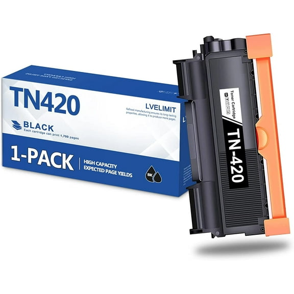 TN-420 TN420 Toner Cartridge Compatible TN420 High-Yield Black Toner Cartridge Replacement for Brother TN-450 TN 450 for HL-2270DW MFC-7360 MFC-7460DN DCP-7060D Printer Toner (1 Pack)