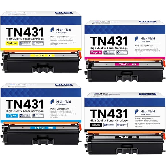 TN-431 TN431 Black Toner Cartridge Compatible TN-431BK TN431BK Replacement for Brother TN431 TN-431 TN-431BK MFC-L8900CDW HL-L8360CDW Toner Printer (2 Black)