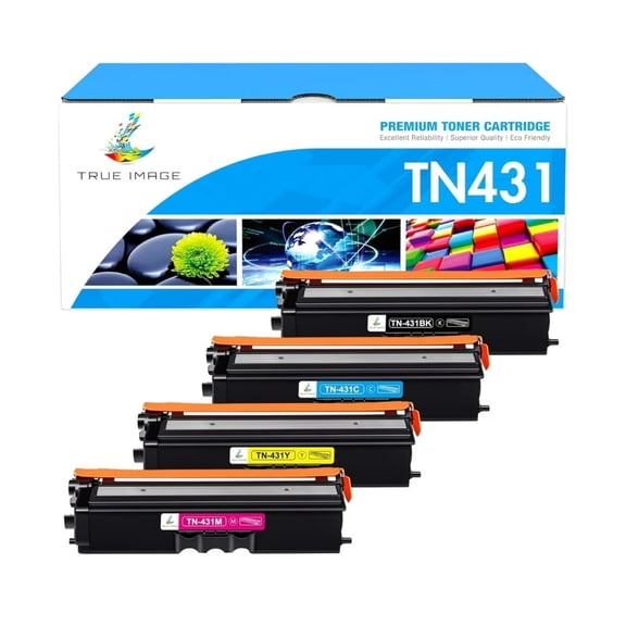 TRUE IMAGE TN431 Compatible Toner Cartridge Replacement for Brother TN-431, Works with MFC L8900CDW, HL-L8360CDW, HL-L8260CDW Printers (4-Pack Color Set)