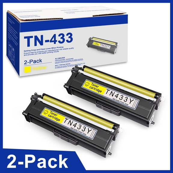 TN-433 TN433 Yellow High Yield Toner - Replacement for Brother TN433 Cartridge HL-L8360CDW Printer - 2 Pack