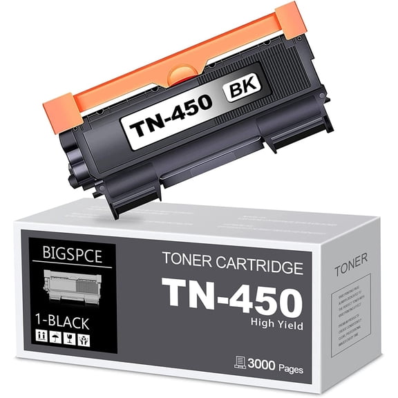 TN-450 High Yield Toner Cartridge, Compatible TN450, Black Replacement for Brother DCP-7060D 7065DN MFC-7240 7365DN 7860DW HL-2230 2240D 2270DW Printer, Page Yield Up to 3,000 Pages