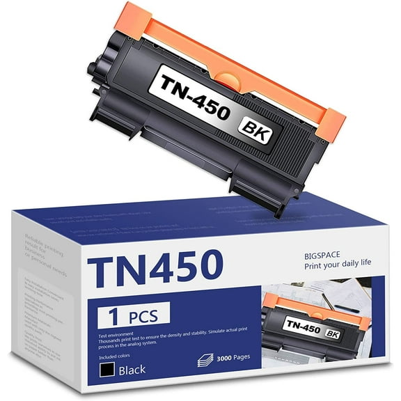TN-450 TN450 Compatible High Yield Toner Cartridge Black (1 Pack) Replacement for Brother DCP-7060D 7065DN MFC-7240 7365DN 7860DW HL-2230 2240D 2270DW High Yield Toner Cartridge