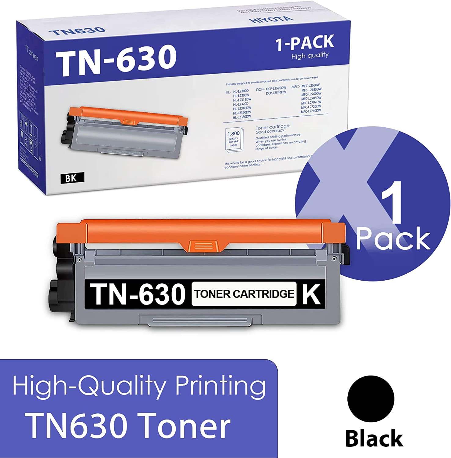 TN630 Compatible Black Toner Cartridge Replacement for Brother HL