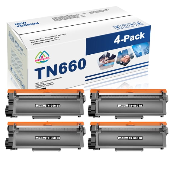 TN-660 4-Pack Toner Cartridge Replacement for Brother TN-660 Toner Cartridge Works for Brother HL-L2300D HL-L2305W Printer
