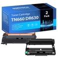 thumbnail image 1 of TN-660 Toner Cartridge & DR-630 Drum Unit Compatible for Brother TN660 TN630 DR630 High Yield to use with HL-L2380DW HL-L2300D HL-L2340DW MFC-L2680W MFC-L2740DW Printer (Black, 3 Pack), 1 of 7