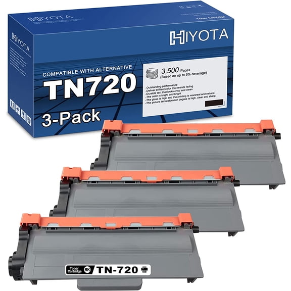 TN 720 TN720 Toner Cartridge Replacement for Brother TN-720 Toner for HL-5450DN HL-5470DW HL-6180DW DCP-8110DN MFC-8710DW MFC-8810DW MFC-8910DW MFC-8950DW Printer (3Pack)