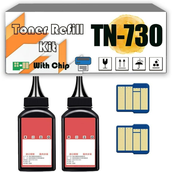 TN-730 TN730 Toner Refill Kit Compatible for Brother HL-L2350DW HL-L2370DW HL-L2390DW MFC-L2710DW MFC-L2730DW MFC-L2750DW MFC-L2770DW Printers 【90g/3.2Oz】