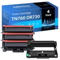 thumbnail image 1 of TN-760 Toner Cartridge and DR-730 Drum Unit Set Compatible for Brother TN760 TN730 DR730 use with DCP-L2550DW HL-L2350DW MFC-L2710DW MFC-L2690DW Printer (3x TN760 Toner, 1x DR730 Drum Unit ), 1 of 7