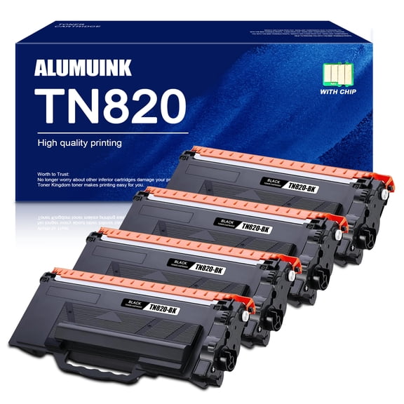 TN-820 4-Pack Toner Cartridge Replacement for Brother TN 820 TN-820 Toner Cartridge Works for Brother HL-L6200DW HL-L5200DW Printer