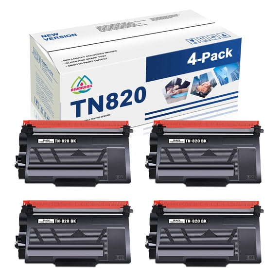TN-820 4-Pack Toner Cartridge Replacement for Brother TN 820 TN-820 Toner Cartridge Works for Brother HL-L6200DW HL-L5200DW Printer