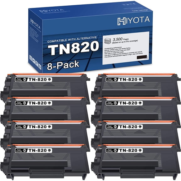 TN-820 TN 820 Toner Replacement for Brother TN820 Black Toner Cartridge for DCP-L5500DN DCP-L5600DN MFC-L6700DW MFC-L5700DW MFC-L5800DW MFC-L5900DW Toner Printer (8Pack)