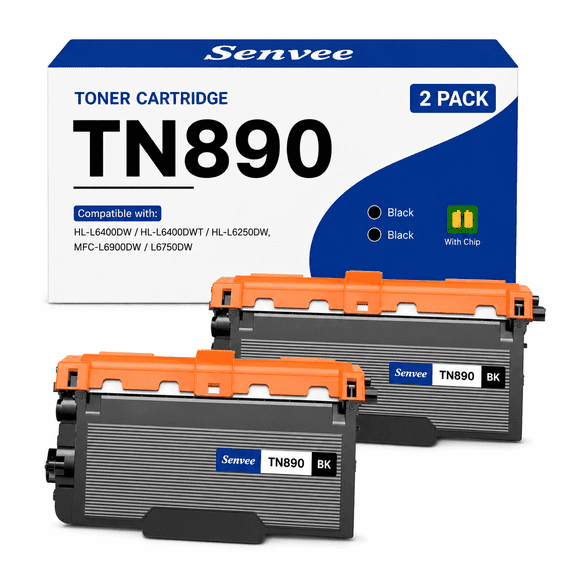 TN-890 Compatible TN-890 Ultra High Yield Toner Cartridge Replacement for Brother MFC-L6900DW HL-L6400DW HL-L6250DW MFC-L6750DW Toner Printer(2 Pack)