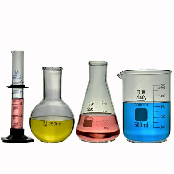 TN Lab Chemistry Glassware 4-Piece SET