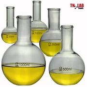 TN Lab Flat Bottom Boiling Flask 5-Piece SET 50-100-250-500-1000ml