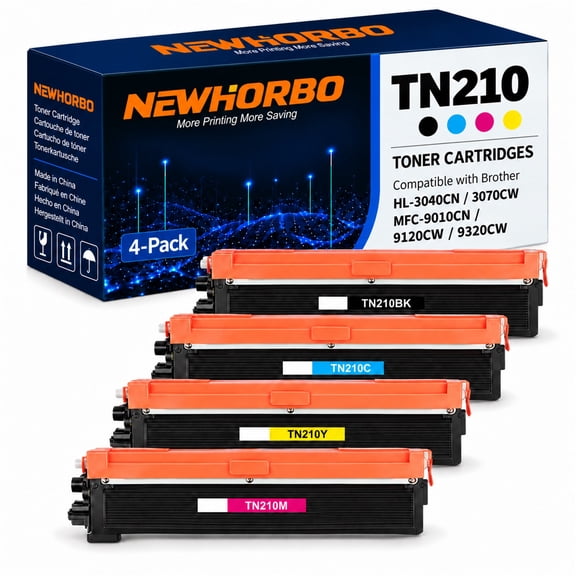 TN210 Compatible Toner Cartridges 4 Pack for Brother HL-3040CN HL-3070CW MFC-9320CW