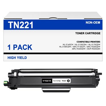 4-Pack TN-221 Toner Cartridges (Black, Cyan, Magenta, Yellow) For Brother MFC-9340CDW / HL-3170CDW