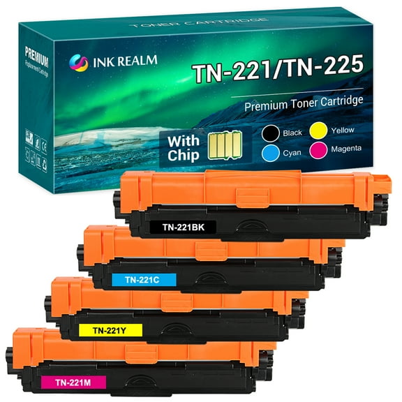 TN221 TN225 Toner Cartridge 4-Pack Compatible for Brother TN-221 TN-225 TN221BK TN221 TN225 MFC-9130cw HL-3140cw HL-3170cdw HL-3180cdw MFC-9330cdw MFC-9340cdw Black, Cyan, Magenta, Yellow