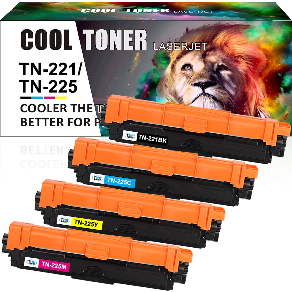 TN221 TN225 Toner Cartridges 4Pack Compatible for Brother TN225 TN 221