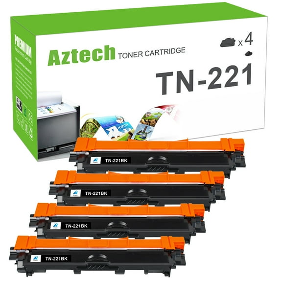 TN221BK TN221 Toner Cartridge 4-Pack Compatible for Brother TN221 TN225 TN-221 TN-225 HL-3170CDW MFC-9130CW HL-3140CW HL-3180CDW MFC-9330CDW Printer Ink