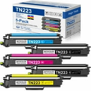 TN223 2Black 1Cyan 1Magenta 1ellow High Yield Toner Cartridge Replacement for Brother TN 223 HL-3230CDW Printer, 5 Pack