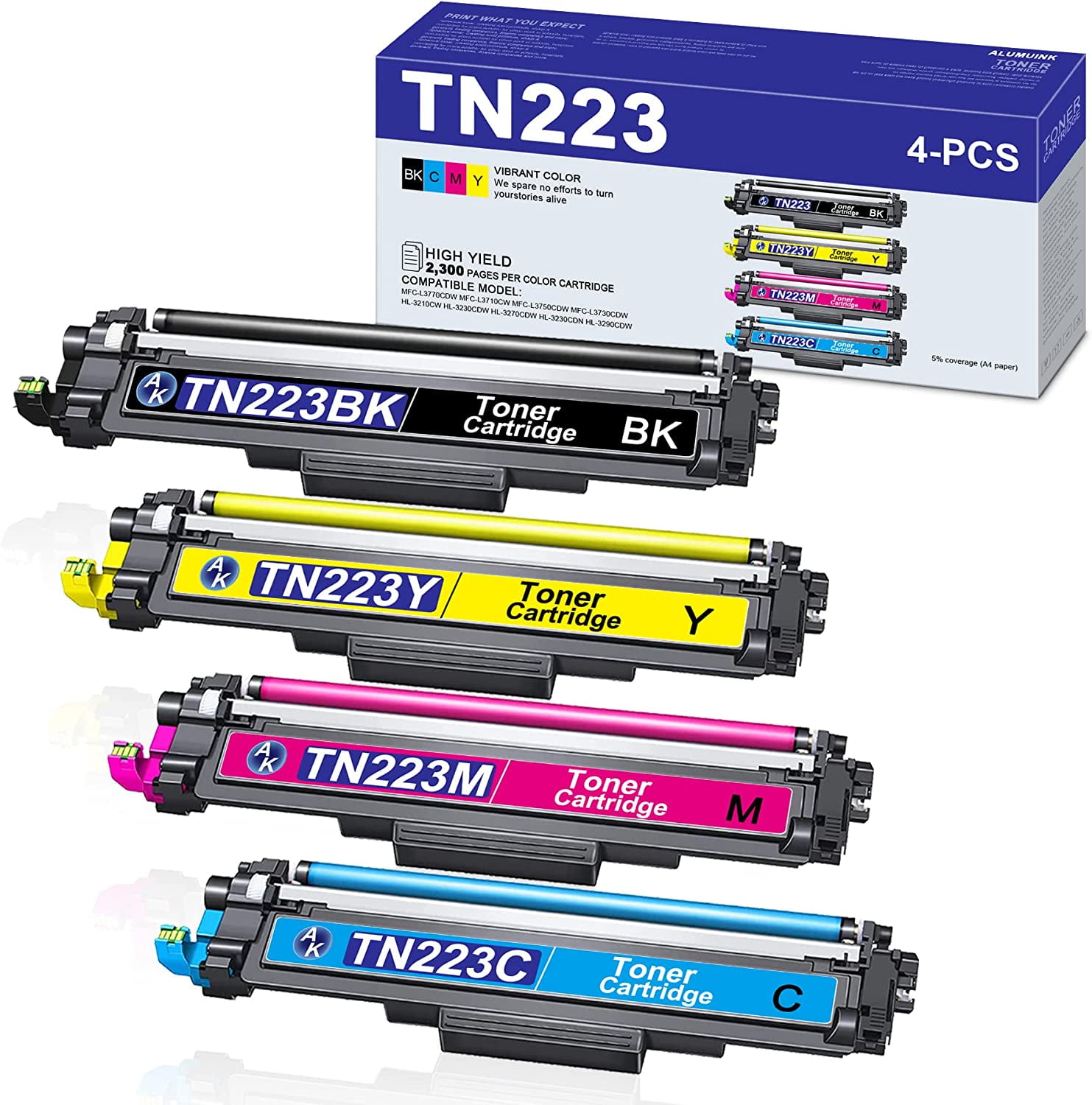 Toner Cartridges - Set of 4 - C/M/Y/K Compatible with Brother MFC