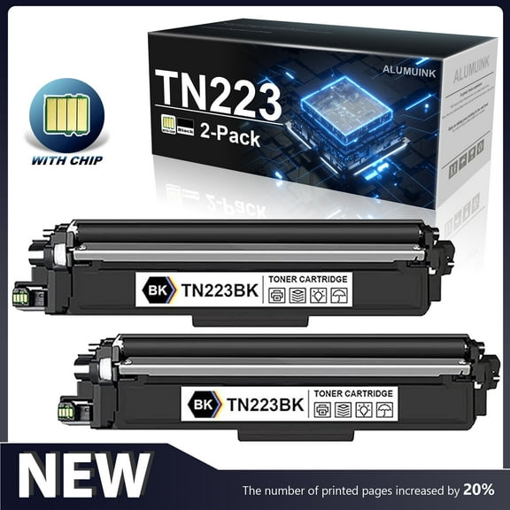 TN223 Toner Cartridge 2BK Replacement for Brother TN-223 Toner for MFC-L3770CDW L3710CW Printer