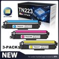 thumbnail image 1 of TN223 Toner Cartridge 3-Pack (C/M/Y) Replacement for Brother TN-223 Toner for MFC-L3770CDW Printer, 1 of 5