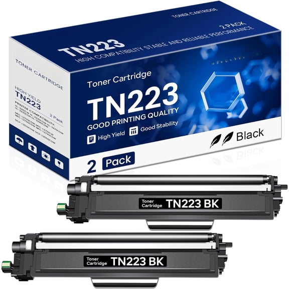 TN223BK TN-223BK Compatible TN223 TN-223 Black Toner Cartridge Replacement for Brother TN-223 TN223BK MFC-L3750CDW MFC-L3770CDW Toner, TN223 2PK