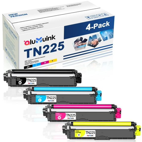 TN225 TN 225 BK/C/M/Y Toner Cartridge TN 225 TN-221 Compatible with Brother DCP-9015 DCP-9020 HL-3140 HL-3150 MFC-9130 MFC-9140 Printer 4 Pack
