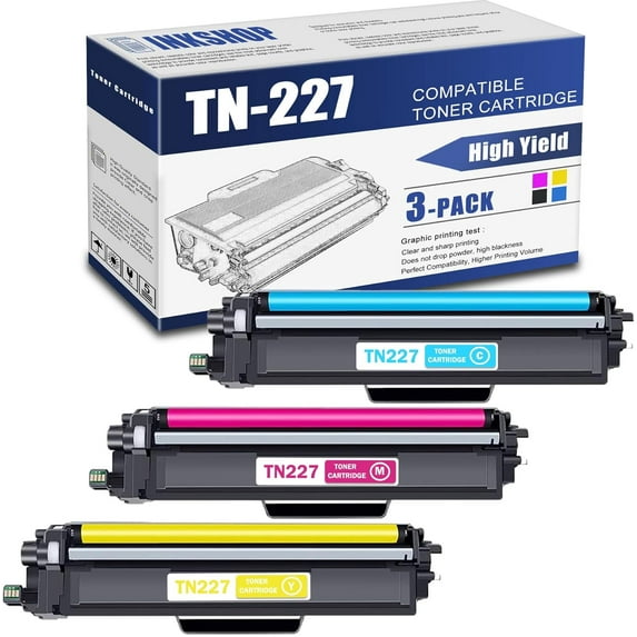 TN227 Compatible TN-227C TN-227Y TN-227M High Yield Toner Cartridge Replacement for Brother TN-227 MFC-L3770CDW MFC-L3710CW HL-3210CW DCP-L3510CDW Toner (1C+1Y+1M)