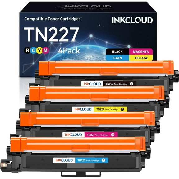 TN227 TN-227 High Yield Toner Cartridge Compatible for Brother TN227 TN-227 TN223 TN227BK for HL-L3280CDW HL-L3220CDW MFC-L3720CDW MFC-L3780CDW HL-L3300CDW Printer Ink (4-Pack, Black & Color))