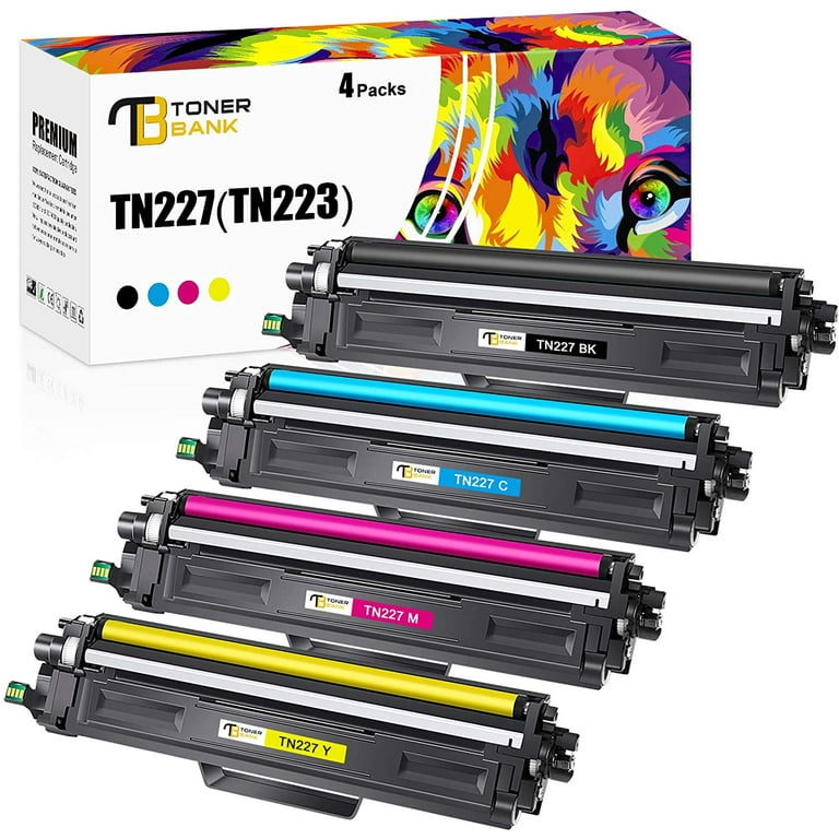 TN223 BK/C/M/Y MFC-L3770CDW Toner 4Pack: Compatible Toner Cartridge  Replacement for Brother TN-223 TN 223 TN227 Work with HL-L3270CDW  HL-L3210CW