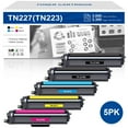 thumbnail image 1 of TN227 Toner Cartridge Compatible for Brother TN227 TN223 TN227BK TN-227BK/C/M/Y for MFC-L3770CDW HL-L3290CDW HL-L3270CDW HL-L3210CW HL-L3230CDW MFC-L3750CDW MFC-L3710CW Printer Ink (5-Pack), 1 of 8