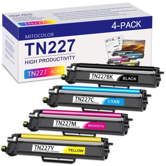 TN227 Toner Cartridge Compatible for TN 227 Toner for MFC-L3770CDW HL-L3290CDW Printer(4 Pack)