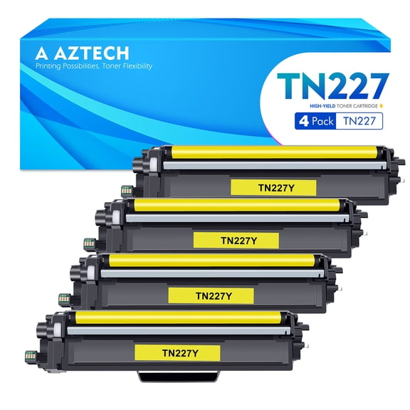 TN227 Yellow Toner Cartridge 4-Pack Compatible for Brother TN-227Y TN227Y TN-227 TN223Y MFC-L3710CW MFC-L3770CDW MFC-L3750CDW HL-L3210CW HL-L3230CDW HL-L3290CDW Printer