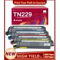 TN229 4PK (BK/C/M/Y) TN 229 Toner Cartridges Replacement for Brother