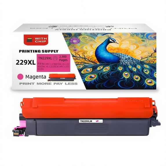 TN229XL Magenta Toner Cartridge Compatible for Brother TN229 XL, Fits for Brother HL-L3220 HL-L3280cdw HL-L3295cdw HL-L3300cdw HL-L8245cdwMFC-L3720cdw MFC-L3765cdw MFC-L3780cdw MFC-L8395cdw With Chip