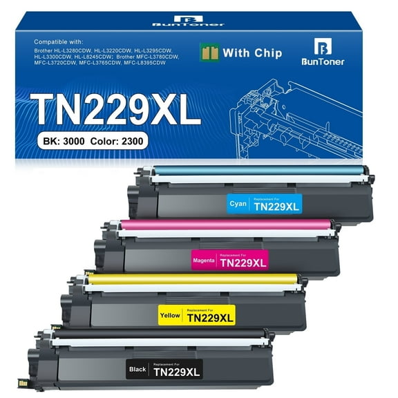 TN229 Toner Cartridge Compatible for Brother TN229 TN229XL Toner Cartridge for MFC-L3780CDW MFC-L3720CDW HL-L3280CDW HL-L3220CDW HL-L3300CDW Printer (4 Pack)