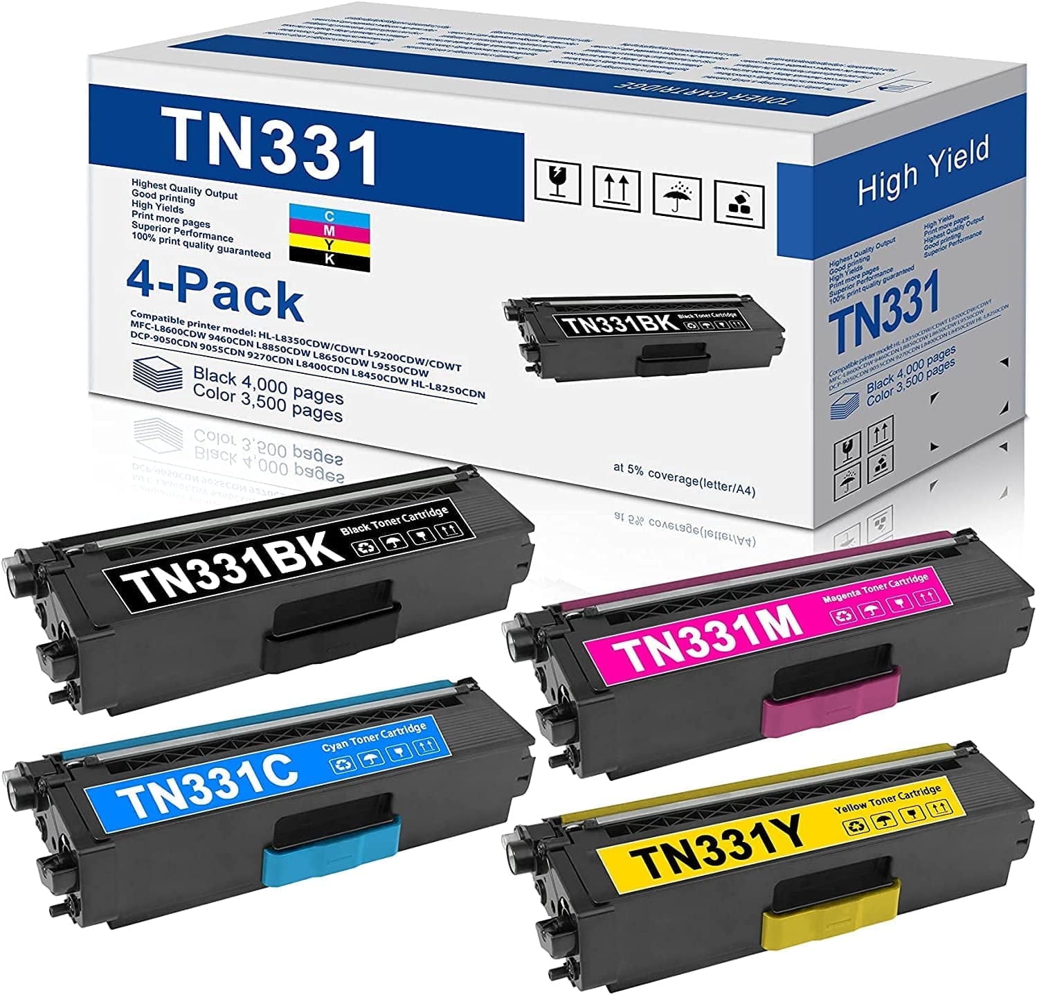 Brother Toner Cartridge Set TN331 for HL-L8250CDN, MFC-9460CDN, DCP ...