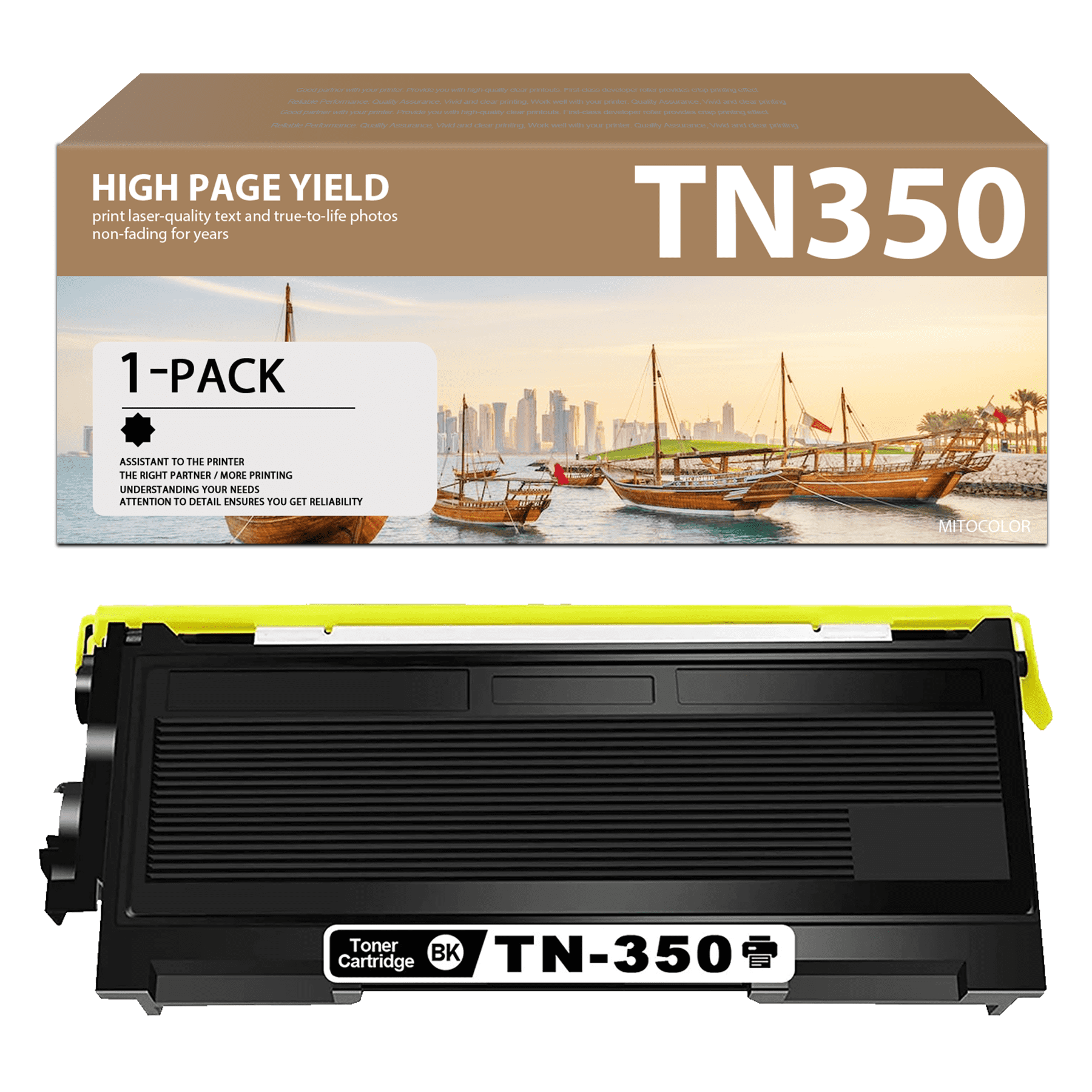 TN350 Black Toner Cartridge 1 Pack Replacement for Brother DCP7010