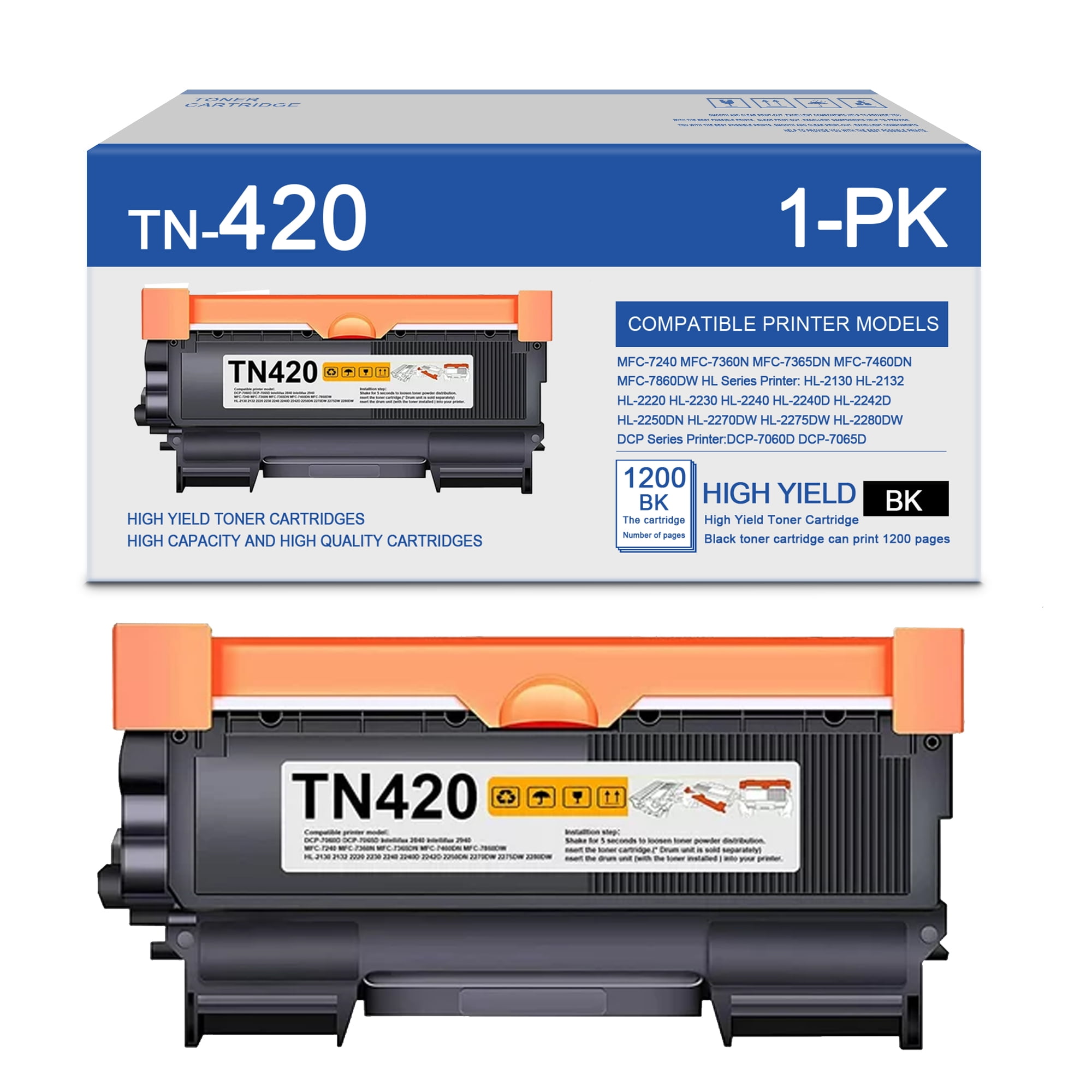 TN420 Black Toner Cartridge Replacement for Brother HL2270DW Printer
