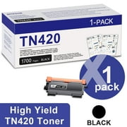 TN420 TN-420 High Yield Toner Cartridge Replacement for Brother TN 420 Toner Cartridge for Brother MFC-7240 MFC-7860DW HL-2230 HL-2240 Printer 1 Black