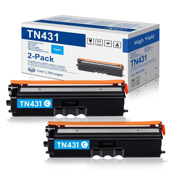 TN431 Cyan Toner Compatible for Brother TN431 Toner Cartridge HL-L8360CDW Printer, 2 Pack